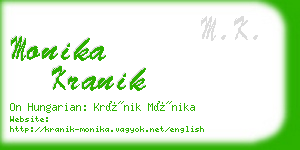 monika kranik business card